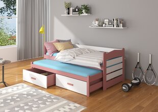 Lasten sänky ADRK Furniture Tiarro 80x180 cm, valkoinen/roosa hinta ja tiedot | Lastensängyt | hobbyhall.fi