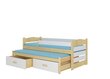 Lasten sänky turvalaidalla ADRK Furniture Tiarro 80x180 cm, valkoinen/ruskea hinta ja tiedot | Lastensängyt | hobbyhall.fi