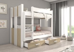 Kerrossänky ADRK Furniture Arta, 80x180 cm, valkoinen/ruskea hinta ja tiedot | Lastensängyt | hobbyhall.fi