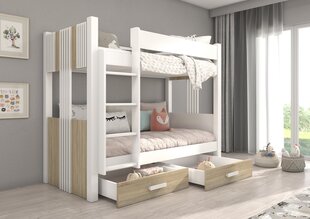 Kerrossänky ADRK Furniture Arta, 90x200 cm, valkoinen/ruskea hinta ja tiedot | Lastensängyt | hobbyhall.fi