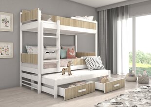 Kerrossänky ADRK Furniture Queen, 80x180 cm, valkoinen/ruskea hinta ja tiedot | Lastensängyt | hobbyhall.fi