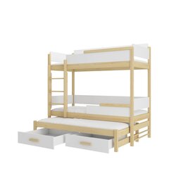 Kerrossänky Adrk Furniture Queen, 80x180 cm, valkoinen/ruskea hinta ja tiedot | Lastensängyt | hobbyhall.fi