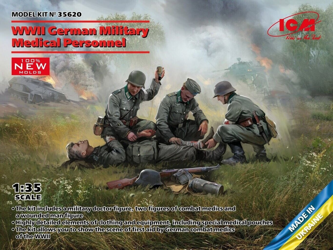 Liimattava malli ICM 35620 WWII German Military Medical Personnel 1/35 hinta ja tiedot | Koottavat pienoismallit | hobbyhall.fi