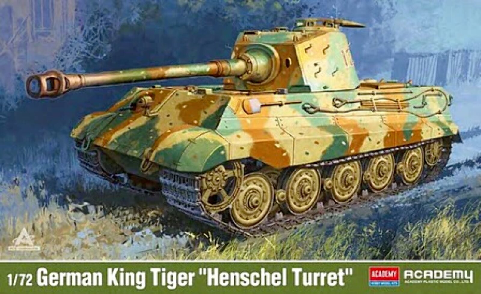 Liimattava malli Academy 13423 German King Tiger Henschel Turret 1/72 hinta ja tiedot | Koottavat pienoismallit | hobbyhall.fi