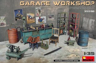 Liimattava pienoismalli MiniArt 35596 Garage Workshop 1/35 hinta ja tiedot | Koottavat pienoismallit | hobbyhall.fi