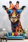 Viehättävä kirahvi lasien kanssa seinätarra - Kirkas vesiväri pikkulapsen tarra - 180 cm hinta ja tiedot | Sisustustarrat | hobbyhall.fi