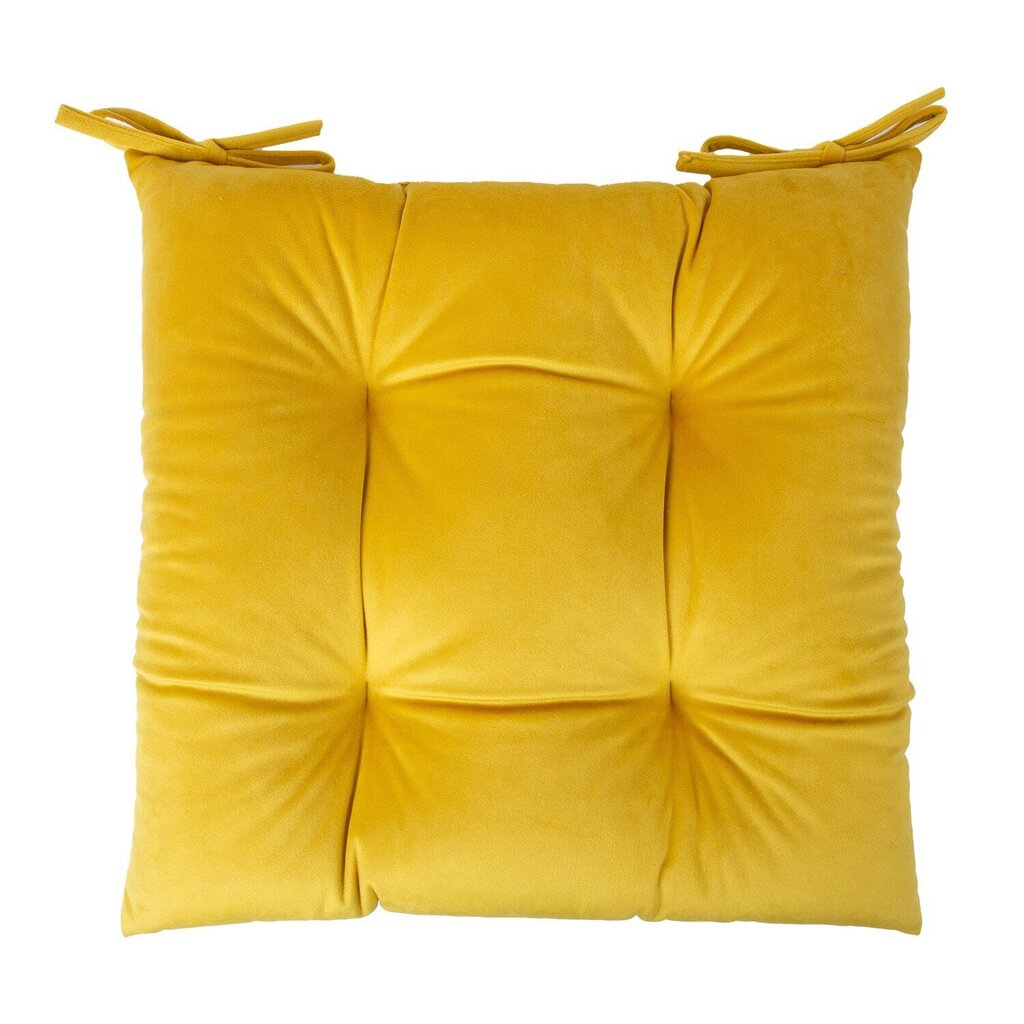 Tuolin tyyny VELVET 2, 40x40cm, keltainen hinta ja tiedot | Koristetyynyt ja tyynynpäälliset | hobbyhall.fi