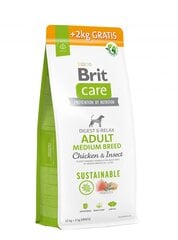 Brit Care Adult aikuisille keskikokoisille koirille kanojen ja hyönteisten kanssa, 12+2 kg hinta ja tiedot | Koiran kuivaruoka | hobbyhall.fi