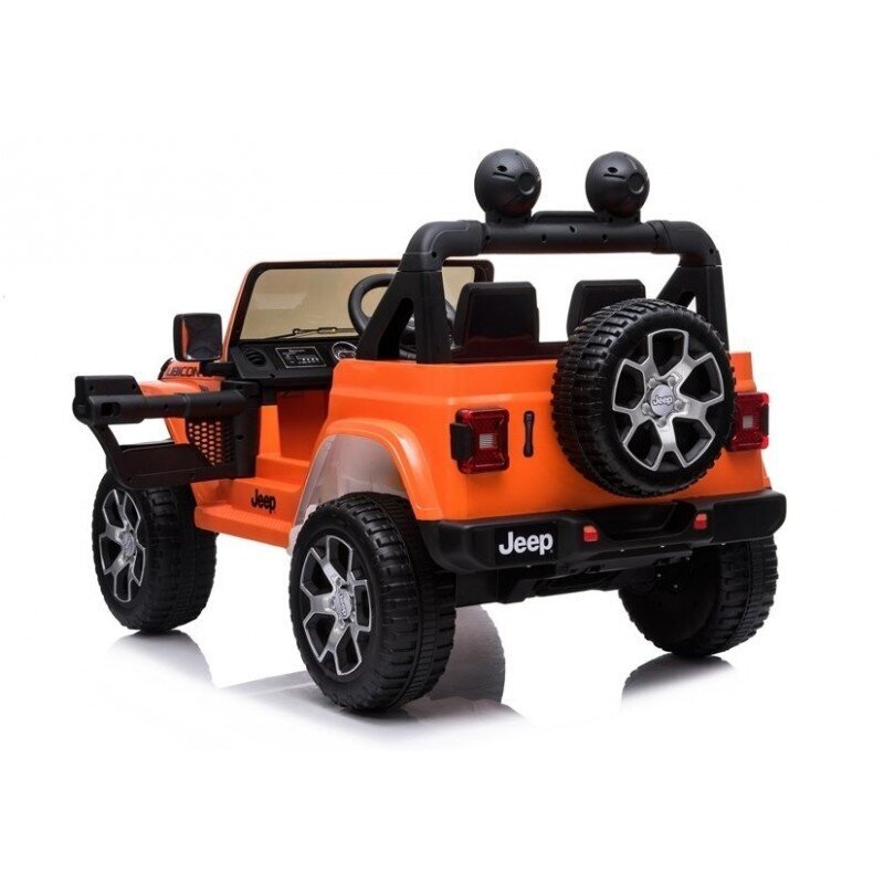 Kaksipaikkainen lasten sähköauto Jeep Rubicon 4x4, oranssi hinta ja tiedot | Lasten sähköautot | hobbyhall.fi