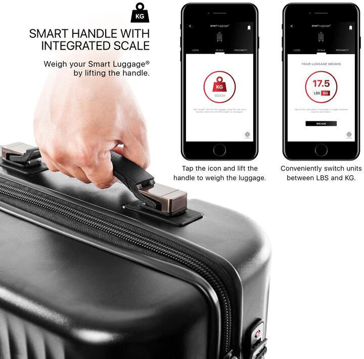 Keskikokoinen matkalaukku Heys Smart Luggage, M, musta hinta ja tiedot | Matkalaukut ja -kassit | hobbyhall.fi