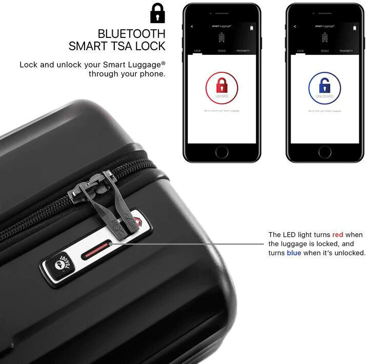 Keskikokoinen matkalaukku Heys Smart Luggage, M, musta hinta ja tiedot | Matkalaukut ja -kassit | hobbyhall.fi