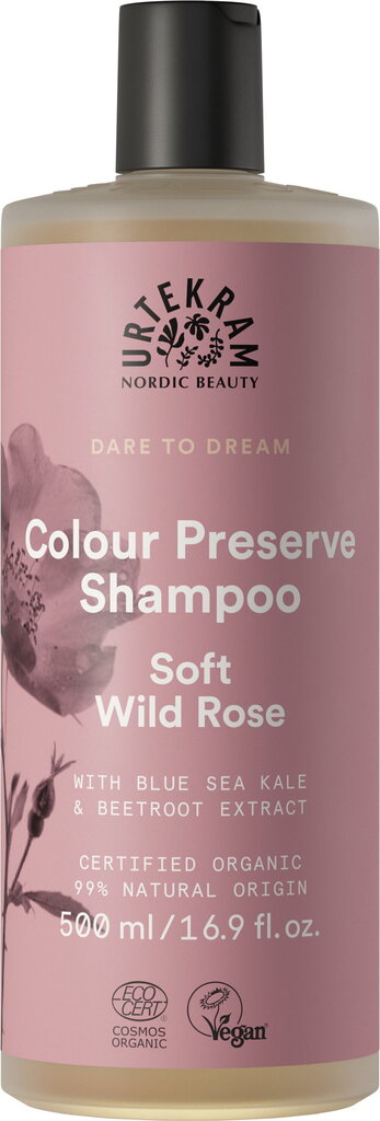 Shampoo värjätyille hiuksille Urtekram Soft Wild Rose, 500 ml. hinta ja tiedot | Shampoot | hobbyhall.fi
