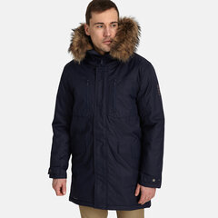 Huppa miesten parka David 1 luonnonturkiksella 12278120*00086, tummansininen hinta ja tiedot | Miesten ulkoilutakit | hobbyhall.fi