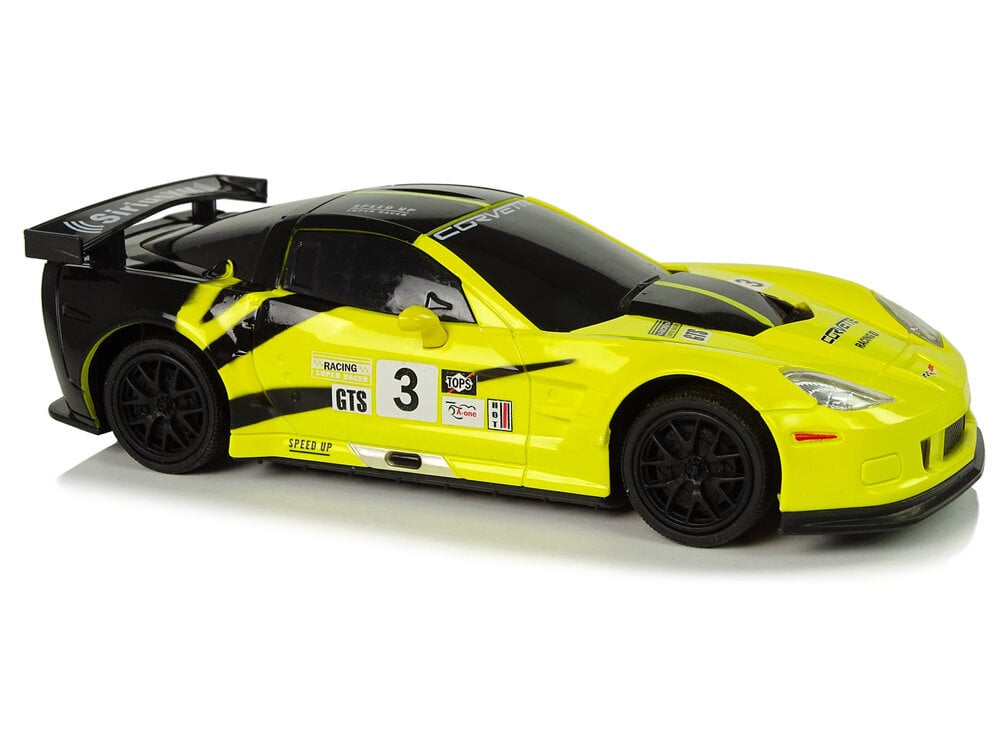 Kaukosäädin Urheiluauto Corvette C6.R, 2,4 G, 1:24, keltainen hinta ja tiedot | Vauvan lelut | hobbyhall.fi