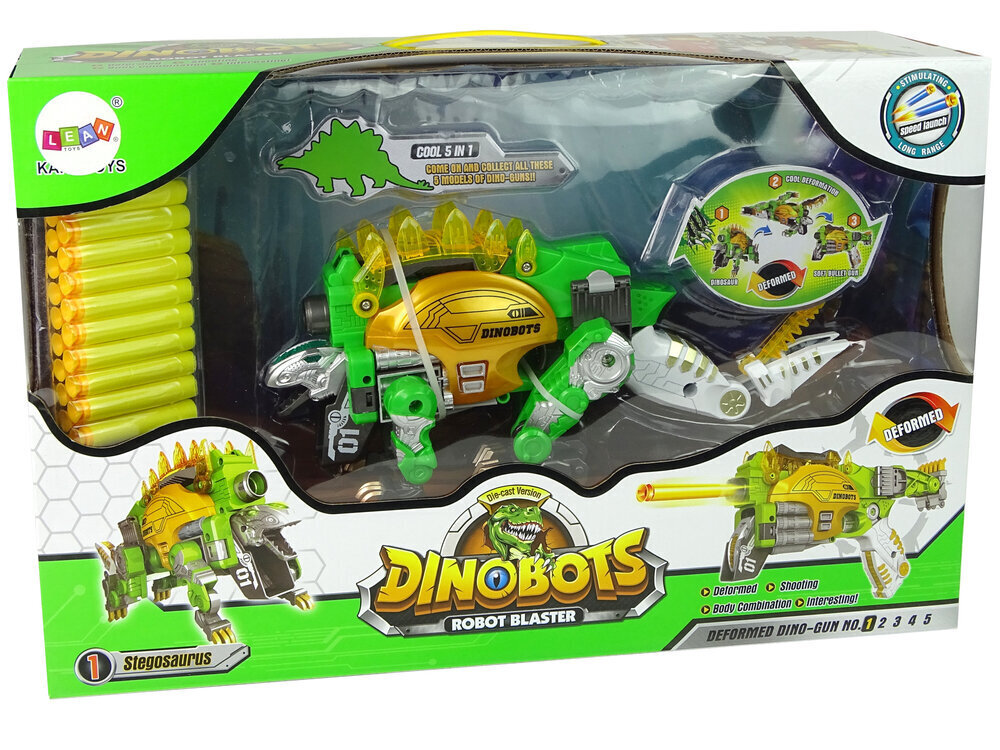 Transformer-dinosaur Dinobotit ammuntatoiminnolla Lean Toys, vihreä hinta ja tiedot | Poikien lelut | hobbyhall.fi