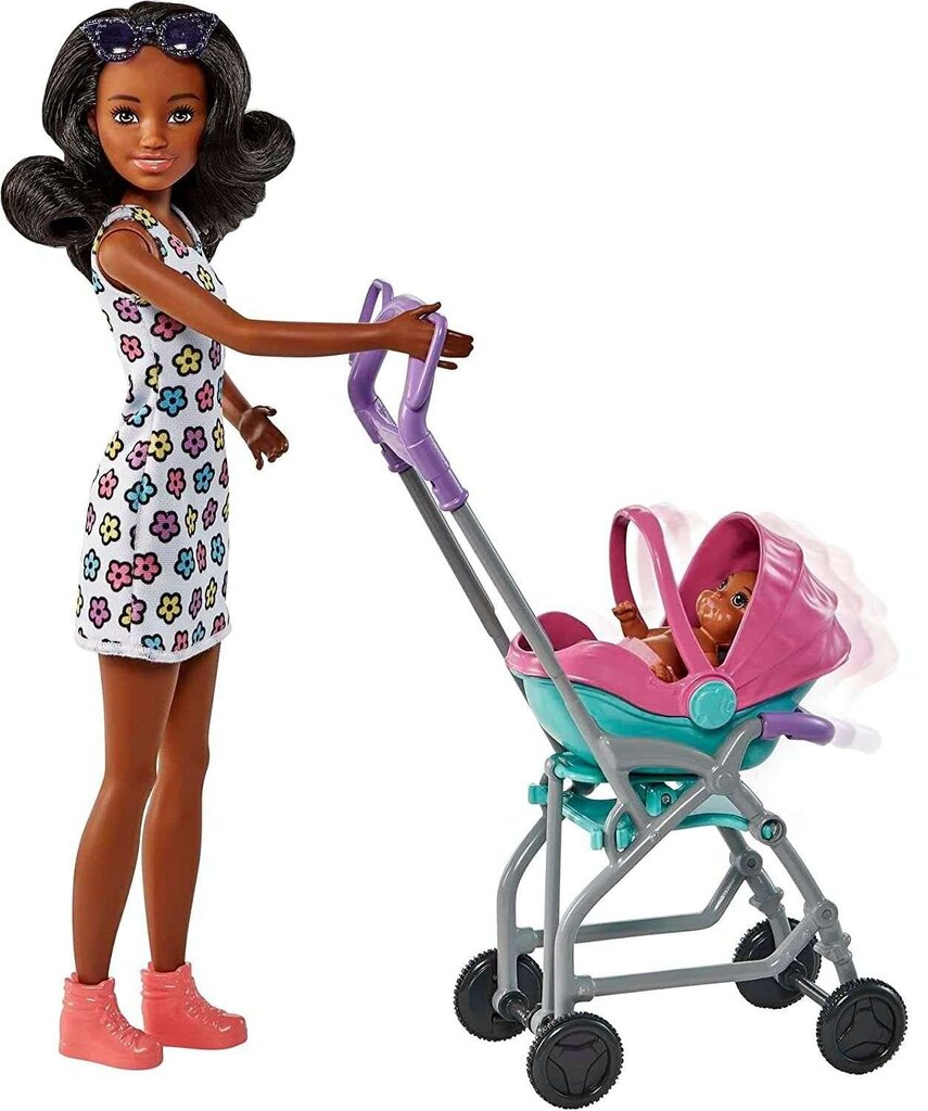 Setti Barbie-nanny-nukke Skipper -rattaat hinta ja tiedot | Tyttöjen lelut | hobbyhall.fi