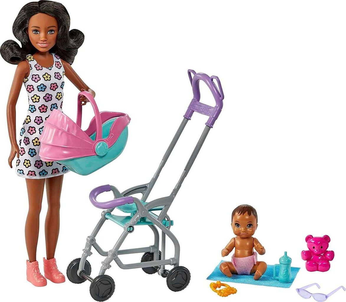 Setti Barbie-nanny-nukke Skipper -rattaat hinta ja tiedot | Tyttöjen lelut | hobbyhall.fi