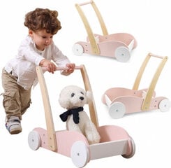 Puinen kävelijä/rattaat 2in1 PolarB Viga Toys, pinkki hinta ja tiedot | Vauvan lelut | hobbyhall.fi