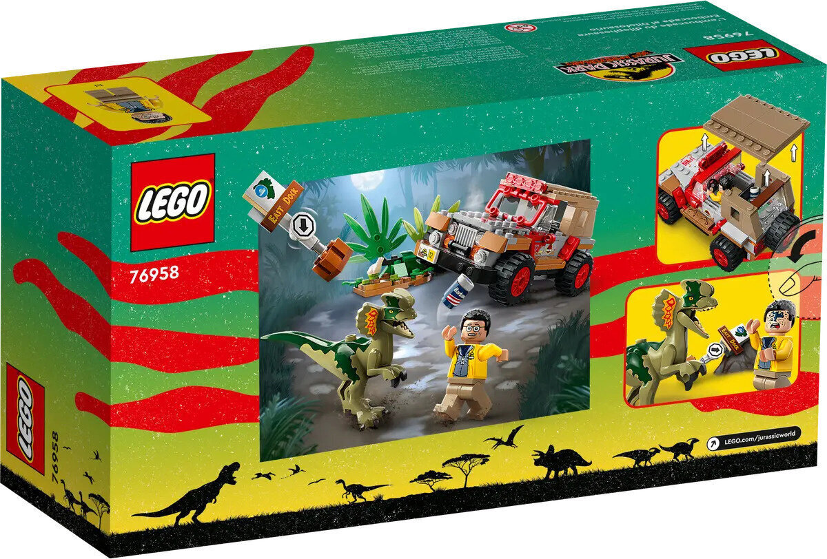 76958 LEGO® Jurassic World Dilophosauruksen väijytys hinta ja tiedot | LEGOT ja rakennuslelut | hobbyhall.fi