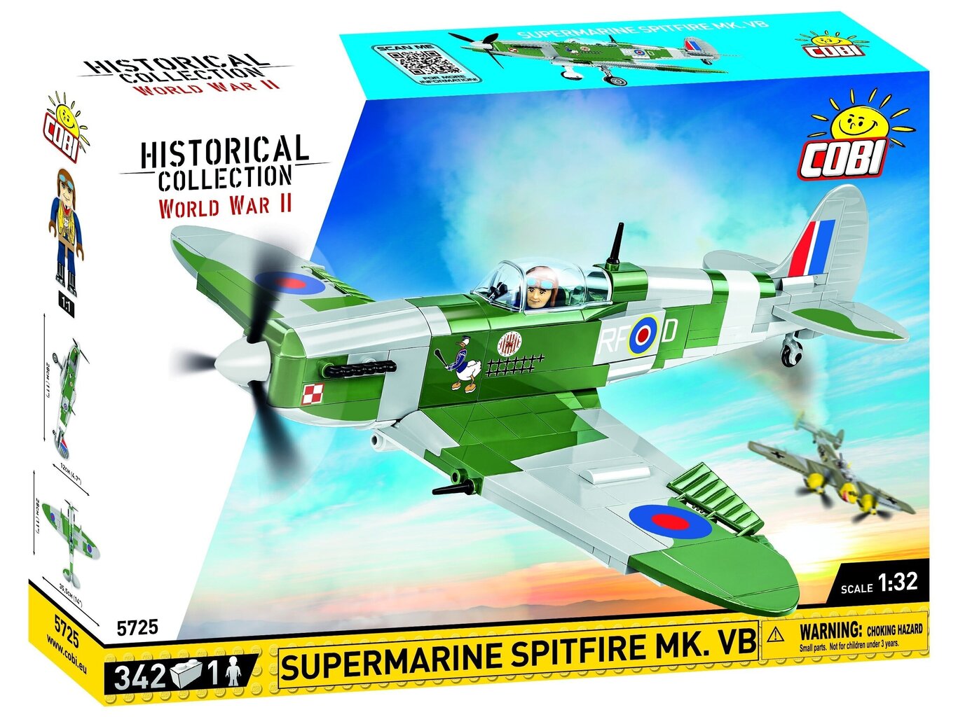 Rakennussetti lentokone Cobi Supermarine Spitfire Mk.VB, 1/32, 5725 hinta ja tiedot | LEGOT ja rakennuslelut | hobbyhall.fi