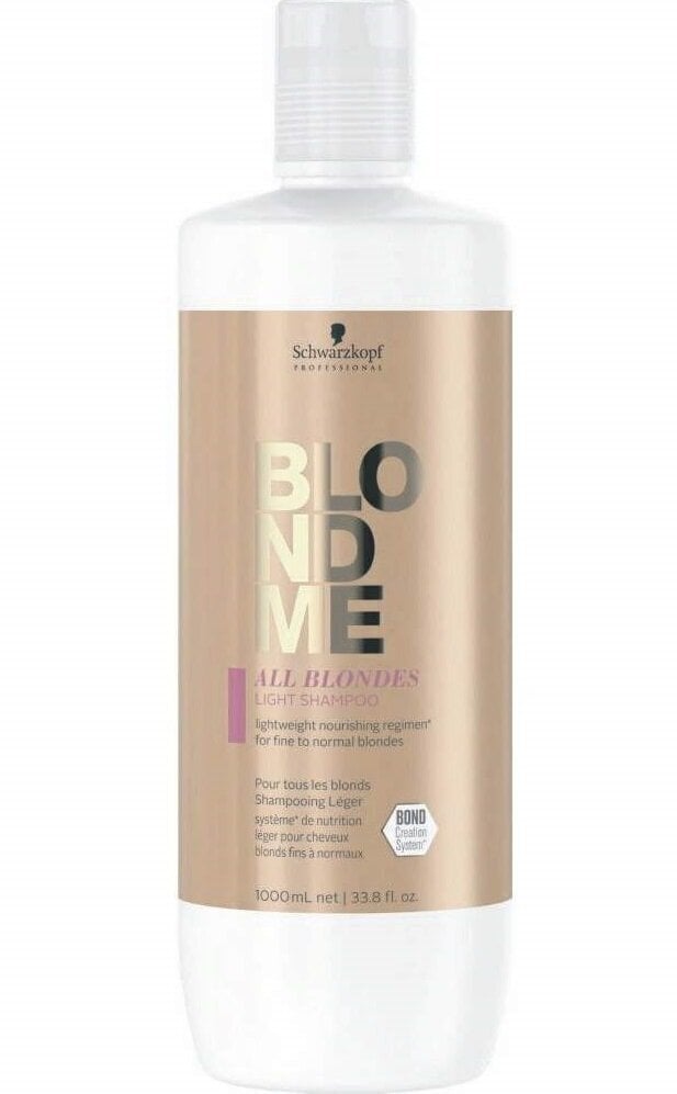 Shampoo ohuille ja normaaleille hiuksille Schwarzkopf Professional Blonde Me All Blondes Light 1000 ml hinta ja tiedot | Shampoot | hobbyhall.fi