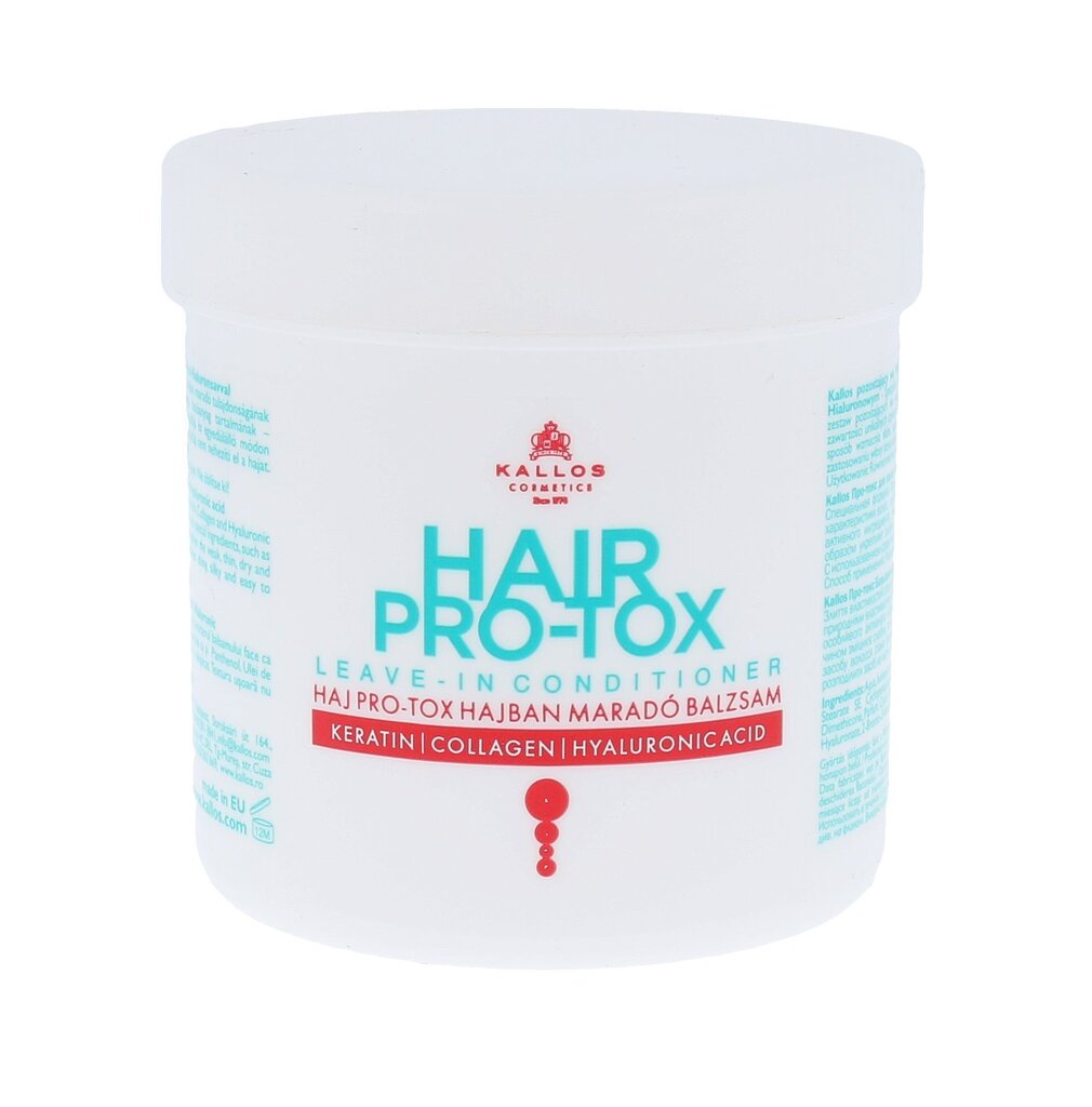 Hiuksia vahvistava ja ravitseva hoitoaine KALLOS Cosmetics Hair Pro-Tox jätettävä hoitoaine 250 ml hinta ja tiedot | Hoitoaineet | hobbyhall.fi