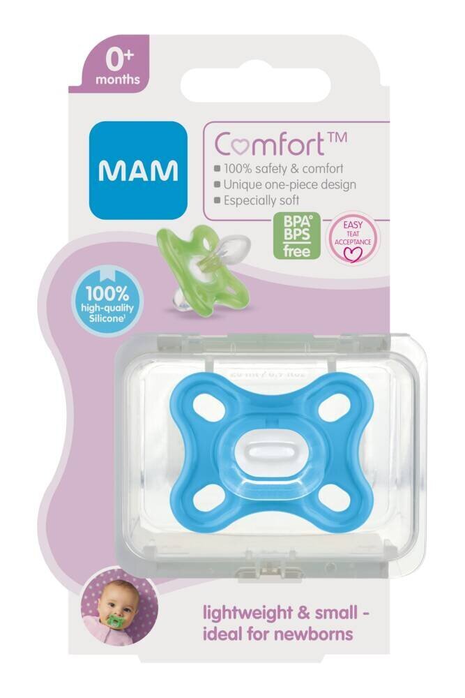 MAM Comfort Silikonitutti 0 kk+, sininen hinta ja tiedot | Tutit | hobbyhall.fi