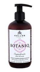 Hiustenhoitoaine ilman silikoneja, parabeeneja ja väriaineita Kallos BOTANIQ Superfruits hoitoaine 300 ml hinta ja tiedot | Hoitoaineet | hobbyhall.fi