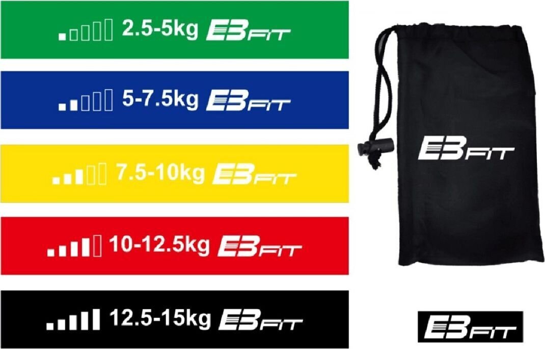 Eb Fitness Band setti, 5 kpl hinta ja tiedot | Vastuskuminauhat | hobbyhall.fi