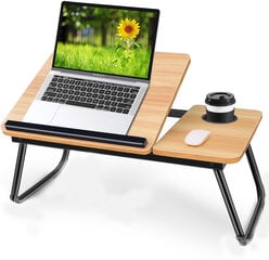 Taitettava kannettavan tietokoneen pöytä, valkoinen hinta ja tiedot | Tietokonepöydät ja työpöydät | hobbyhall.fi
