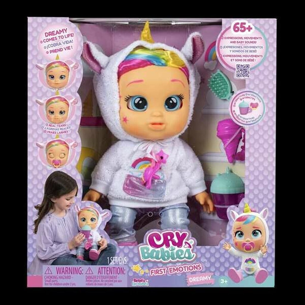 Cry Babies Vauvanukke ilmeillä ja äänillä IMC Toys Dreamy 33,5 cm hinta ja tiedot | Tyttöjen lelut | hobbyhall.fi