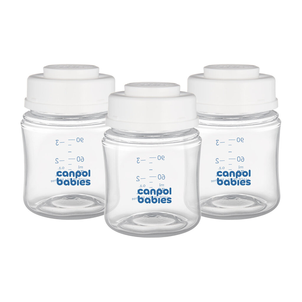 Tuttipullosarja maidon säilytykseen Canpol Babies, 3x120ml, 0M+, 35/235 hinta ja tiedot | Tuttipullot ja tarvikkeet | hobbyhall.fi