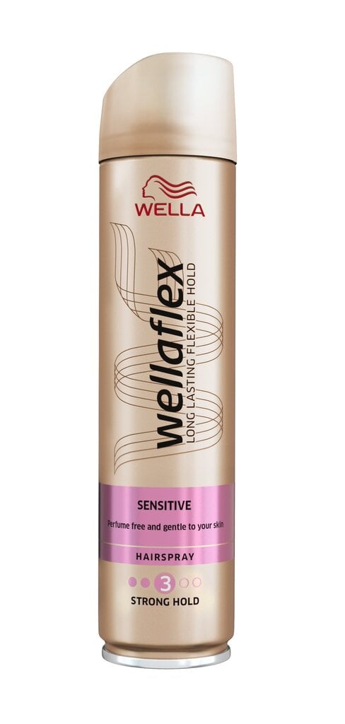 Hiuslakka herkälle päänahalle Wellaflex Sensitive Strong Hold 250 ml hinta ja tiedot | Kampaamotuotteet | hobbyhall.fi