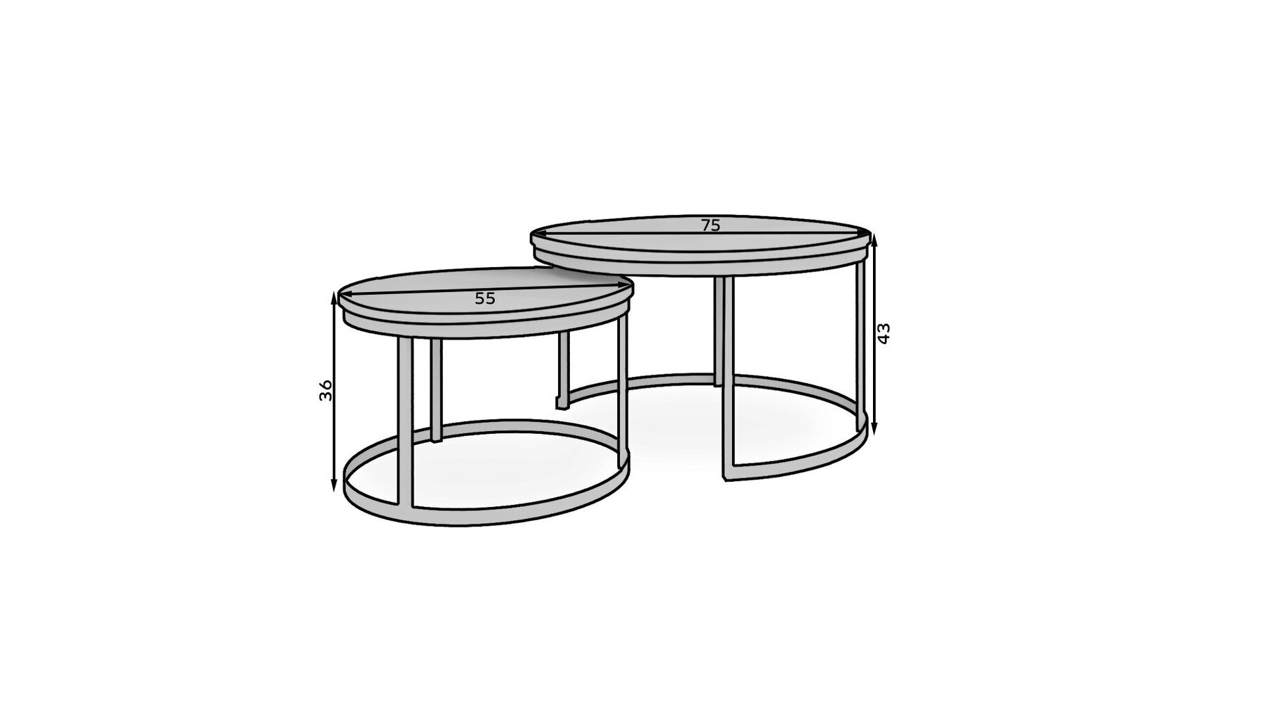 Sohvapöytäsetti ADRK Furniture Okin, harmaa/musta hinta ja tiedot | Sohvapöydät | hobbyhall.fi