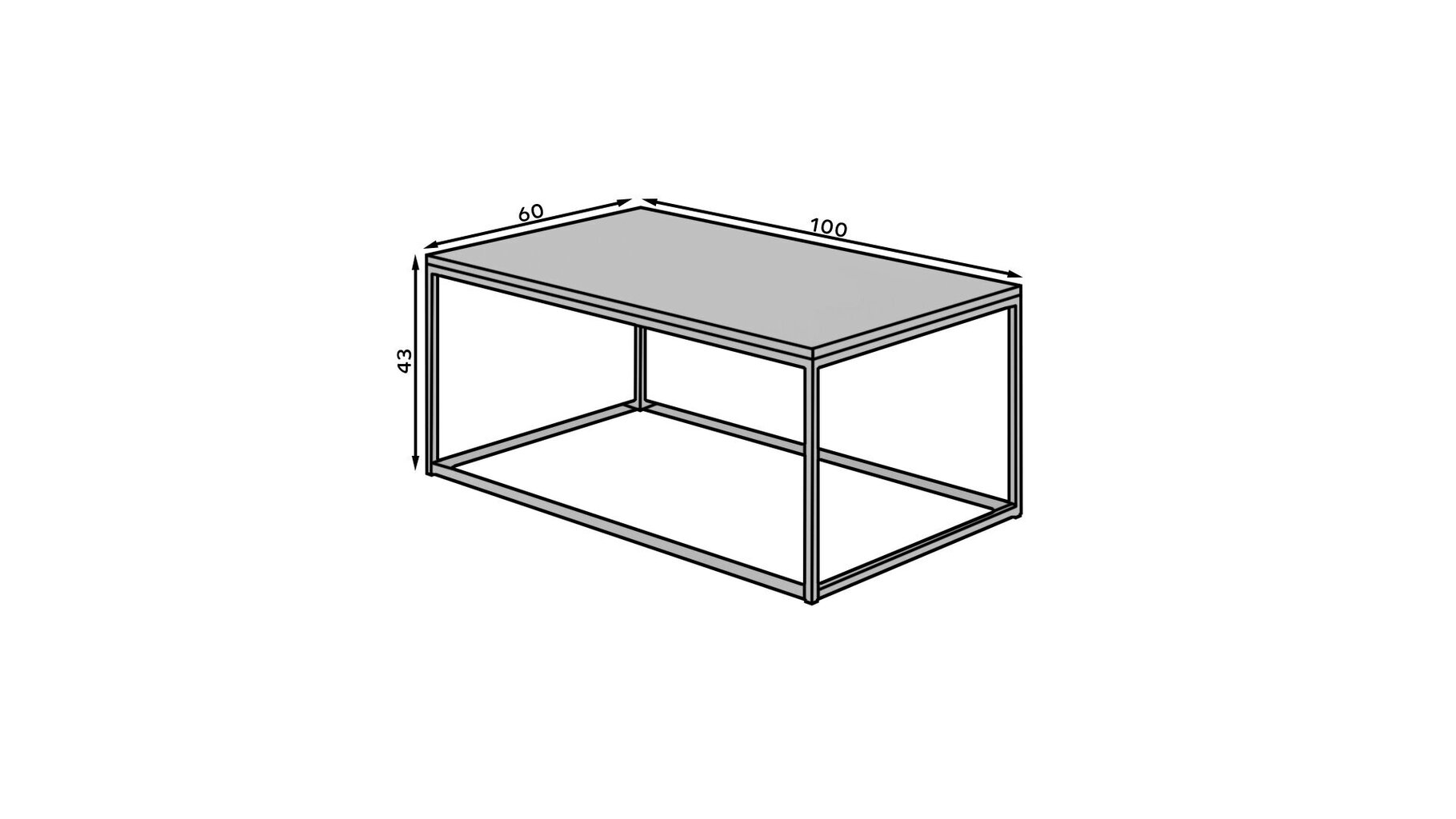 Sohvapöytä Narisa 100x60 cm, valkoinen/musta hinta ja tiedot | Sohvapöydät | hobbyhall.fi