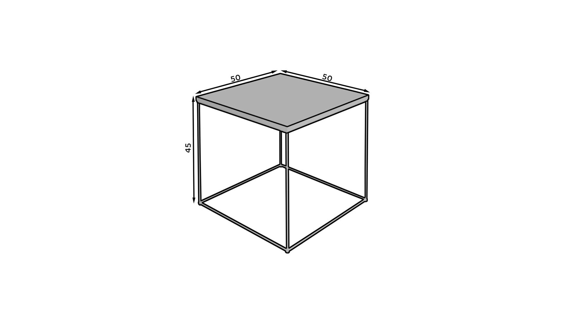 Sohvapöytä Elena 50x50 cm, musta/kulta hinta ja tiedot | Sohvapöydät | hobbyhall.fi