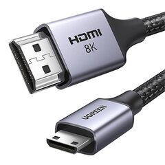 UGREEN Mini HDMI kaapeli 4K60Hz 2m 8k (musta) HD163 15515 hinta ja tiedot | Ugreen Kodinkoneet ja kodinelektroniikka | hobbyhall.fi