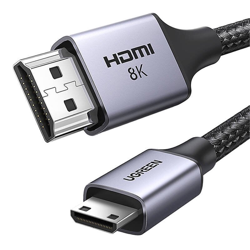 UGREEN Mini HDMI kaapeli 4K60Hz 2m 8k (musta) HD163 15515 hinta ja tiedot | Kaapelit ja adapterit | hobbyhall.fi