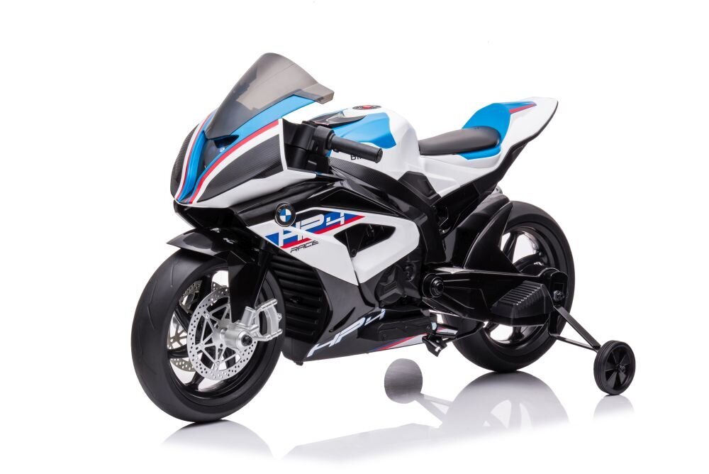 Sähkömoottoripyörä lapsille BMW HP4 Race JT5001, valkoinen hinta ja tiedot | Lasten sähköautot | hobbyhall.fi