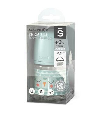 Suavinex tuttipullo, 150 ml, 0 m+, vihreä hinta ja tiedot | Tuttipullot ja tarvikkeet | hobbyhall.fi