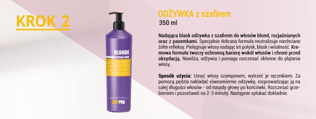 Shampoo vaaleille ja värjätyille hiuksille KayPro Blonde Special Care Shampoo 350 ml hinta ja tiedot | Shampoot | hobbyhall.fi