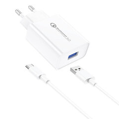 Foneng EU13 -seinälaturi + USB-USB-C-kaapeli, 3A (valkoinen) hinta ja tiedot | Puhelimen laturit | hobbyhall.fi