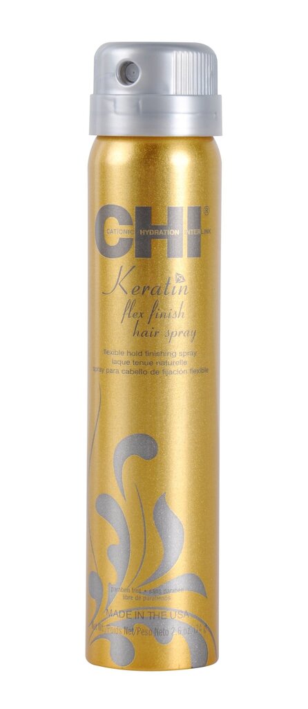 Joustava kiinnitys hiuslakka CHI Keratin Flex Finish Hair Spray 74g hinta ja tiedot | Kampaamotuotteet | hobbyhall.fi