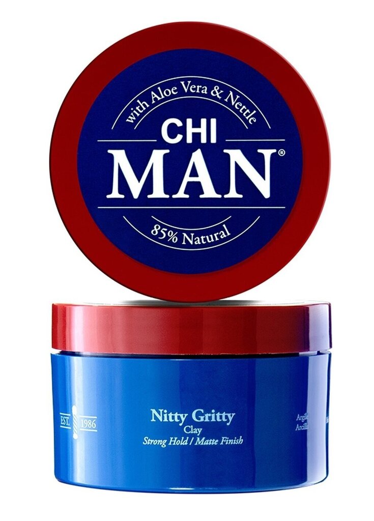 Vahvaa pitoa hiusten muotoilusavi CHI MAN Nitty Gritty Strong Hold Clay 85g hinta ja tiedot | Kampaamotuotteet | hobbyhall.fi