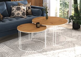 Sohvapöytäsetti ADRK Furniture Etta, ruskea/valkoinen hinta ja tiedot | Sohvapöydät | hobbyhall.fi