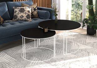 Sohvapöytäsetti ADRK Furniture Etta, musta/valkoinen hinta ja tiedot | Sohvapöydät | hobbyhall.fi