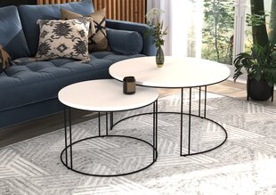Sohvapöytäsetti ADRK Furniture Etta, valkoinen/musta hinta ja tiedot | Sohvapöydät | hobbyhall.fi