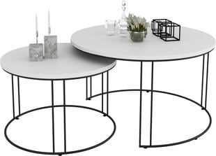 Sohvapöytäsetti ADRK Furniture Etta, valkoinen/musta hinta ja tiedot | Sohvapöydät | hobbyhall.fi