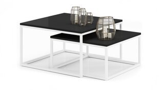 Sohvapöytäsetti ADRK Furniture Kama, musta/valkoinen hinta ja tiedot | Sohvapöydät | hobbyhall.fi