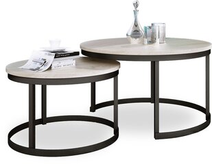 Sohvapöytäsetti ADRK Furniture Okin, vaaleanruskea/musta hinta ja tiedot | Sohvapöydät | hobbyhall.fi